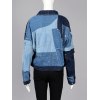 Patchwork Single Breasted Coats For Women Lapel Long Sleeve Hit Color Spliced Pockets Denim Coat Female Fashion New