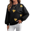 Love printed loose round neck long sleeved sweatshirt