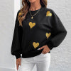 Love printed loose round neck long sleeved sweatshirt