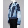 Patchwork Single Breasted Coats For Women Lapel Long Sleeve Hit Color Spliced Pockets Denim Coat Female Fashion New
