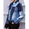 Patchwork Single Breasted Coats For Women Lapel Long Sleeve Hit Color Spliced Pockets Denim Coat Female Fashion New